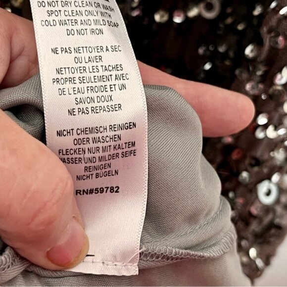 ADRIANNA PAPEL WOMENS GOWN, GREY SEQUINS, size 16 - Picture 4 of 12